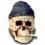 Deko - Figur Totenkopf mit Hanf - Mütze