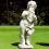 Weiße Garten-Figur Pan-Flöten-Spieler