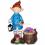 Dekorations - Figur Wichtel mit Baumstamm - Blumentopf