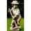 Weiße Garten-Figur Gärtner-Gehilfe mit Harke