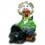 Tier - Figur Henne mit Hut, Baumstamm und Axt