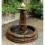 Gartenbrunnen Monument mit eckigem Brunnen-Becken  - Garten-Brunnen