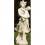 Weiße Dekofigur für den Garten Steinguss-Figur - Junge Frau mit Kind
