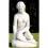 Weiße Dekofigur für den Garten Steinguss-Figur - Sitzendes Mädchen