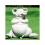 Weiße Dekofigur für den Garten Steinguss-Figur - Schwein auf Rücken