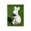 Weiße Gartenfigur Steinguss-Figur - Hase klein
