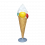 Deko-Figur Eistüte mit drei Eiskugeln und Sahne