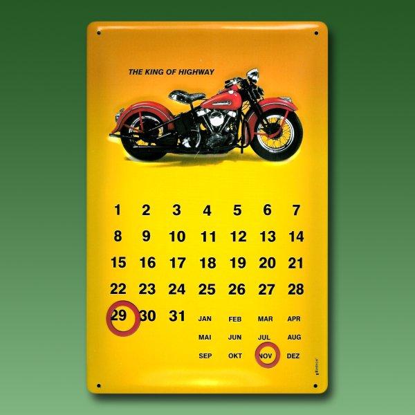 Blechschild Motorrad Kalender