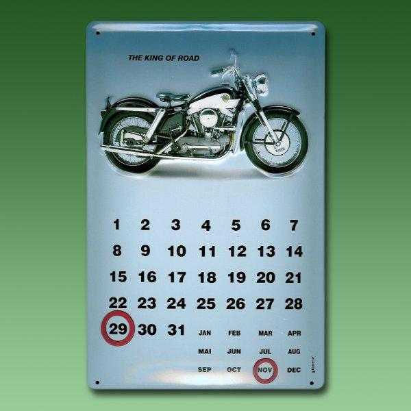 Metallschild Motorrad Kalender
