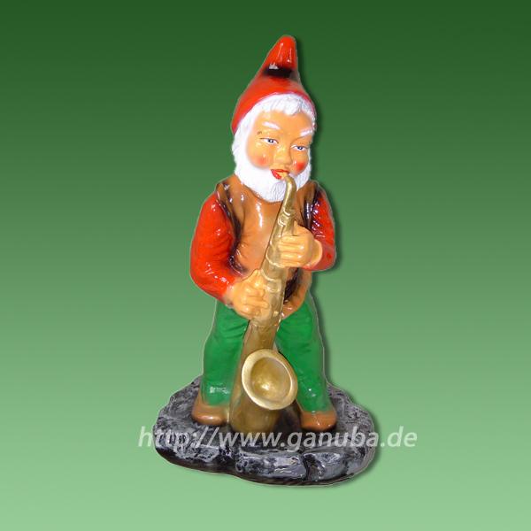 Dekofigur Zwerg mit Saxophon