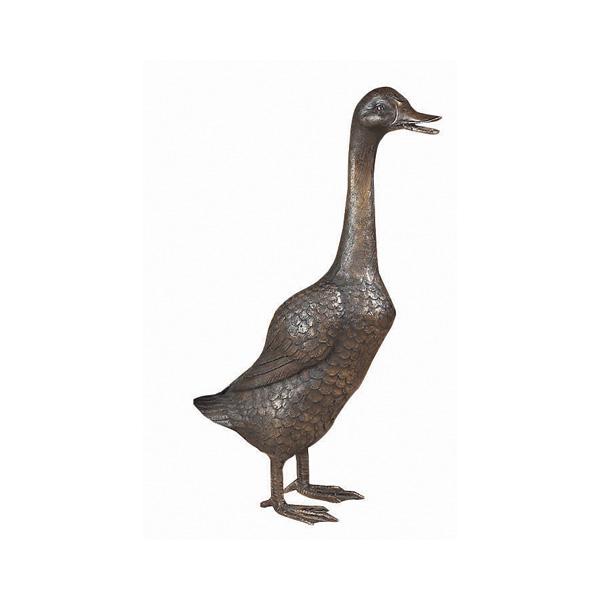 Bronze Skulptur Ente Mit Langem Hals