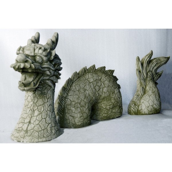 Großer chinesischer Drachen sandsteinfarben Gartenfiguren Figuren Gargoyle Deko 