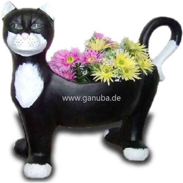 Dekofigur Katze als Pflanztopf Gartenfigur Dekoration Tierdeko 