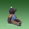 Gartenfigur Maulwurf mit Schubkarre