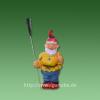 Garten-Figur Zwerg mit gelber Jacke und Besen