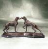 Tier-Figur Zwei Stehende Hunde aus Bronze