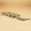 Bronze-Skulptur Krokodil mit geö...