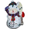 Weihnachts - Figur Schneemann mit Winterlandschaft