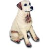Dekorations - Figur Sitzender Hund mit braunen Ohren