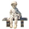 Deko - Figur Junge sitzt auf Ban...