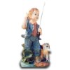 Dekorations - Figur Junge mit Angel und Hund