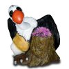 Tier - Skulptur Geier mit Blumen - Baumstumpf