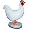 Tier - Skulptur Huhn auf rundem Sockel