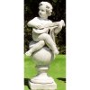 Weiße Garten-Figur Mandolinen-Spieler