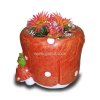 Dekorations - Figur Fliegenpilz - Blumentopf mit Frosch