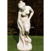 Weiße Garten-Figur Steinguss-Figur - Badende Allegren mittel