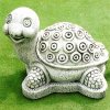 Weiße Gartenfigur Steinguss-Schildkröte - Tartaruga Strona