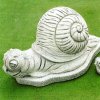 Weiße Garten-Figur Steinguss-Figur - Schnecke Cumiana