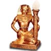 Deko - Figur Pharao mit Säule und Fackel - Lampe