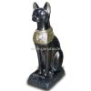 Tier - Figur Ägyptische Katze mit breitem, goldenen Halsband