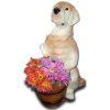 Tier - Dekofigur Golden Retriever mit Blumenkorb