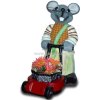 Deko - Figur Mais - Maus mit Blumen - Rasenmäher